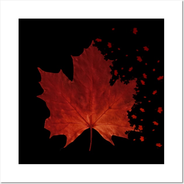 Maple Leaf Dispersion Effect Wall Art by DyrkWyst